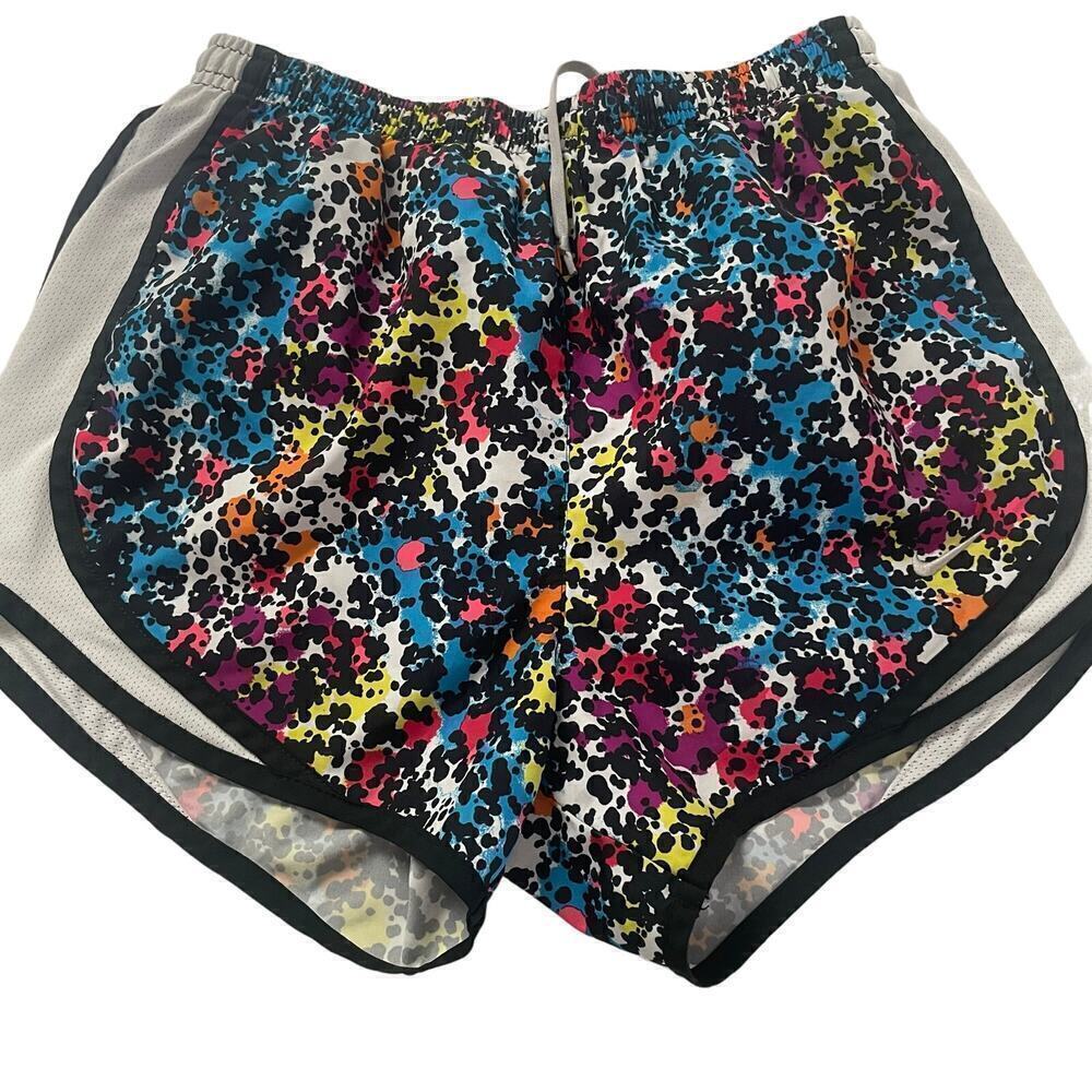 Nike Womens Size XS Colorful Splatter Print Womens Running Shorts Athletic Gym